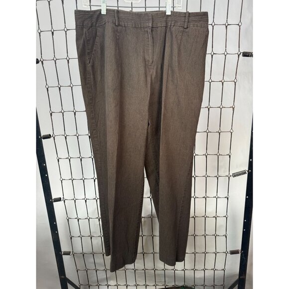 Larry Levine Pants - Larry Levine Womens Stretch Pants 16W Brown Cotton Blend Made In Cambodia